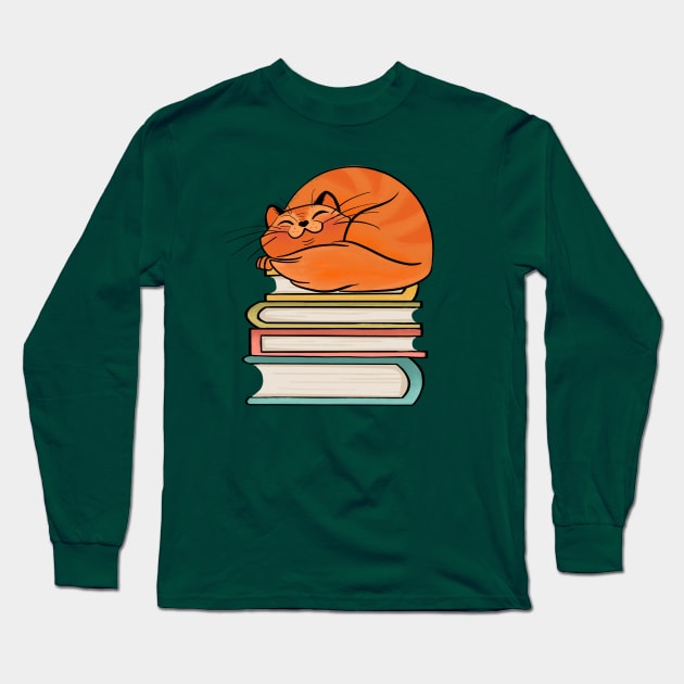 With Books And Cats Life Is Sweet Long Sleeve T-Shirt by LittleBunnySunshine